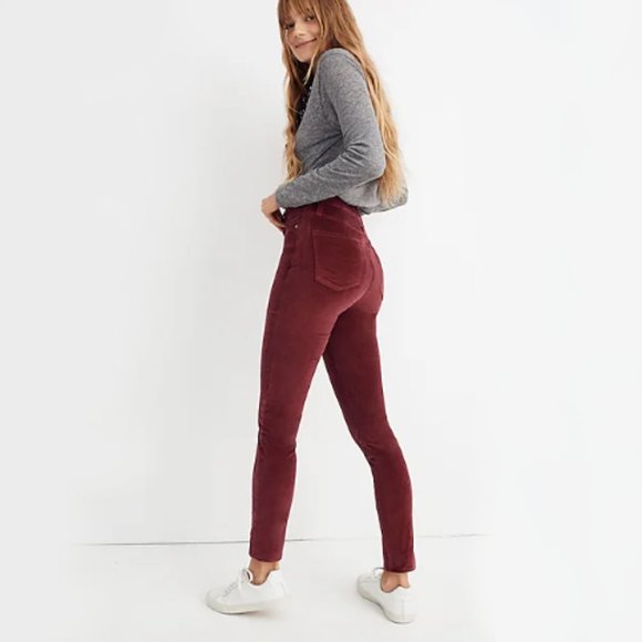 Madewell Velvet 10" High-Rise Corduroy Jeans In Burnt Orange/Red | W26 L31 - Picture 1 of 15